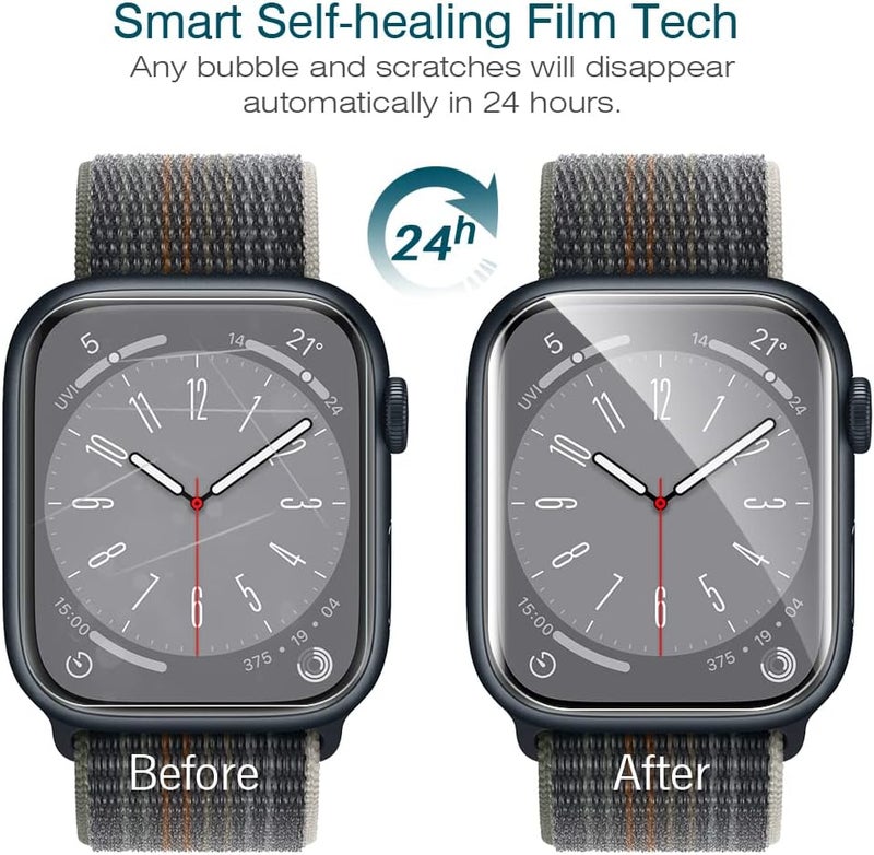 LK 6 Pack for Apple Watch 41mm / 40mm Screen Protector (Series 8 & 7 & 6) [Upgrade Flexible Film] Self-Healing, Ultra-thin Screen protector for Apple Watch 41mm, Touch Sensitive, Bubble Free - Image 4